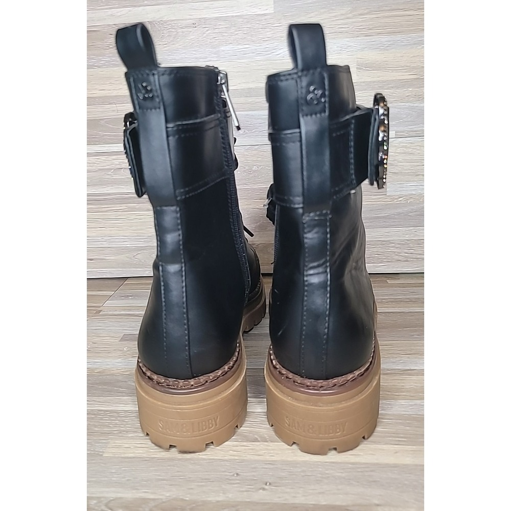 Sam & Libby Samantha Embellished Combat Boots Chunky Goth Y2K Women's Size 11 - Picture 8 of 14